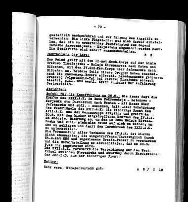Журнал боевых действий 6-й армии № 6 (18.8-31.8.1943). Германия