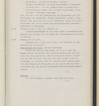 Журнал боевых действий 6-й армии № 5 (1.8-17.8.1943). Германия